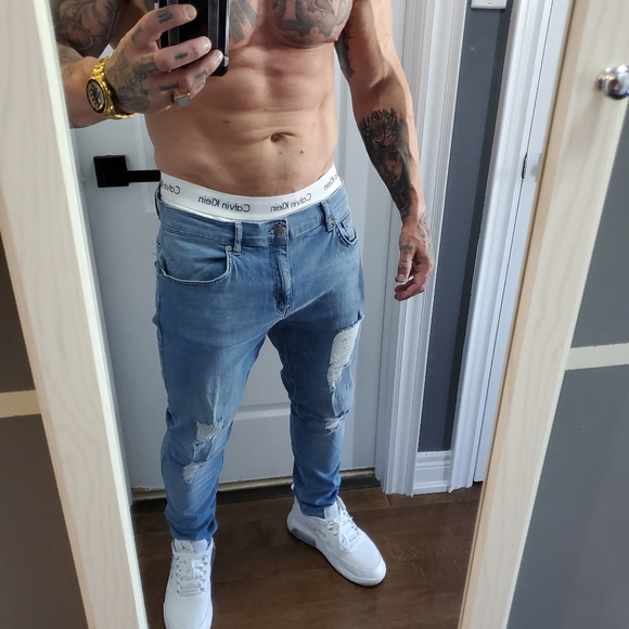 Father Sons Blue Distressed Jeans w/Stretch. Men's 36/30. NWOT - Picture 4 of 8